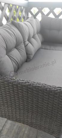 Narożne meble ogrodowe z fotelem technorattan Perata Corner – Anthracite