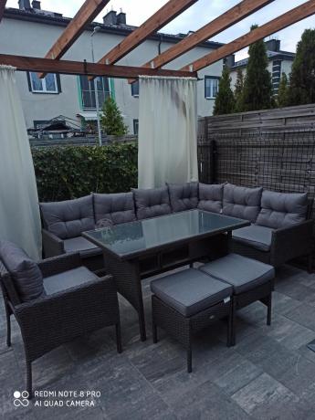 Narożne meble ogrodowe z fotelem technorattan Perata Corner – Anthracite