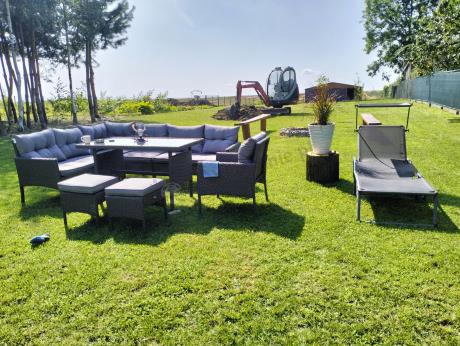 Narożne meble ogrodowe z fotelem technorattan Perata Corner – Anthracite