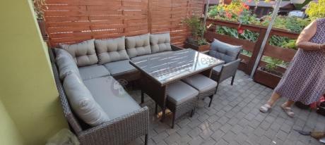 Narożne meble ogrodowe z fotelem technorattan Perata Corner – Anthracite