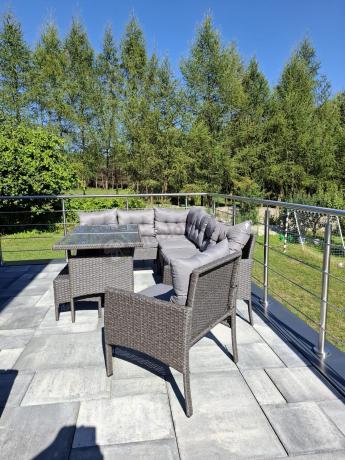Narożne meble ogrodowe z fotelem technorattan Perata Corner – Anthracite