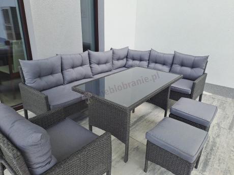 Narożne meble ogrodowe z fotelem technorattan Perata Corner – Anthracite