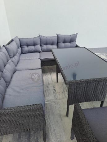 Narożne meble ogrodowe z fotelem technorattan Perata Corner – Anthracite