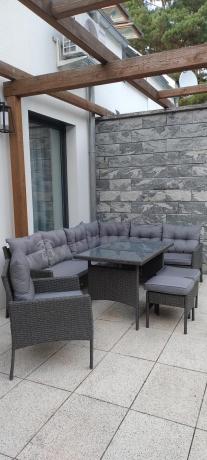 Narożne meble ogrodowe z fotelem technorattan Perata Corner – Anthracite