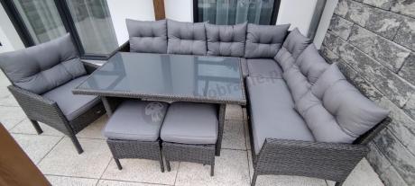 Narożne meble ogrodowe z fotelem technorattan Perata Corner – Anthracite