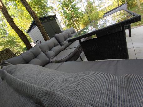 Narożne meble ogrodowe z fotelem technorattan Perata Corner – Anthracite