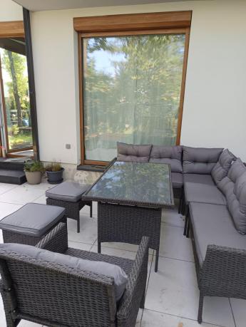 Narożne meble ogrodowe z fotelem technorattan Perata Corner – Anthracite