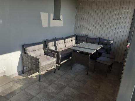 Narożne meble ogrodowe z fotelem technorattan Perata Corner – Anthracite