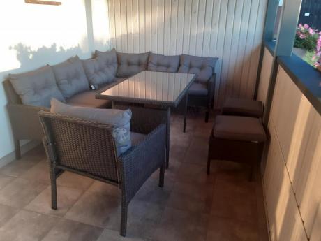 Narożne meble ogrodowe z fotelem technorattan Perata Corner – Anthracite