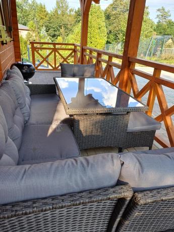 Narożne meble ogrodowe z fotelem technorattan Perata Corner – Anthracite