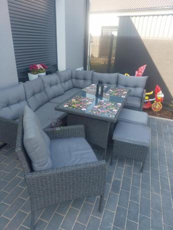 Narożne meble ogrodowe z fotelem technorattan Perata Corner – Anthracite