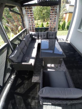 Narożne meble ogrodowe z fotelem technorattan Perata Corner – Anthracite