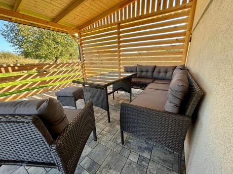 Narożne meble ogrodowe z fotelem technorattan Perata Corner – Anthracite