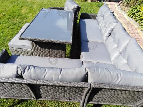 Narożne meble ogrodowe z fotelem technorattan Perata Corner – Anthracite