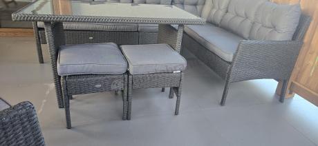 Narożne meble ogrodowe z fotelem technorattan Perata Corner – Anthracite