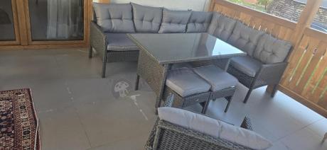 Narożne meble ogrodowe z fotelem technorattan Perata Corner – Anthracite