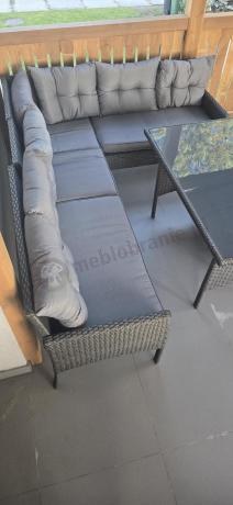 Narożne meble ogrodowe z fotelem technorattan Perata Corner – Anthracite