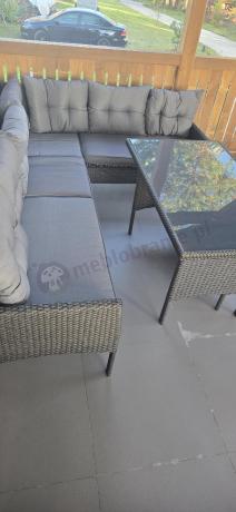 Narożne meble ogrodowe z fotelem technorattan Perata Corner – Anthracite