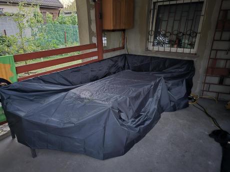 Narożne meble ogrodowe z fotelem technorattan Perata Corner – Anthracite