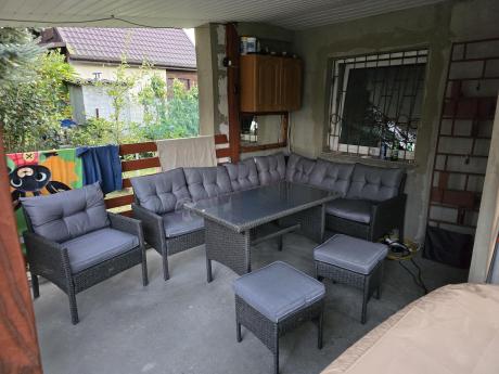 Narożne meble ogrodowe z fotelem technorattan Perata Corner – Anthracite