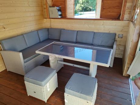 Narożnik na taras z wysokim stołem Cofete Light Grey technorattan