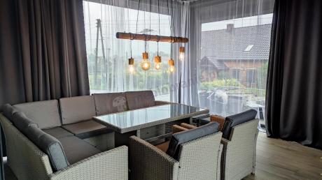 Narożnik na taras z wysokim stołem i fotelami Cofete Light Grey Plus