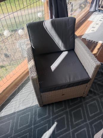 Narożnik na taras z wysokim stołem i fotelami Cofete Light Grey Plus