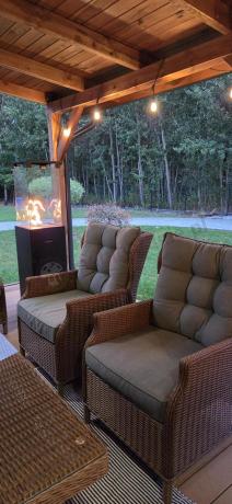 Narożnik ogrodowy premium z wysokim stołem i fotelami - Laritto Corner XL - Brown