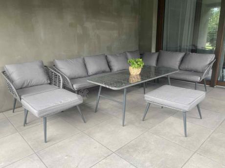 Narożnik ogrodowy z plecionką rope Torgiano Corner XL - Grey