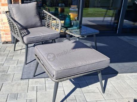 Narożnik ogrodowy z plecionką rope Torgiano Corner XL - Grey