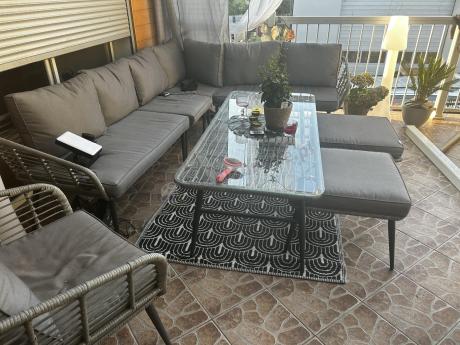 Narożnik ogrodowy z plecionką rope Torgiano Corner XL - Grey