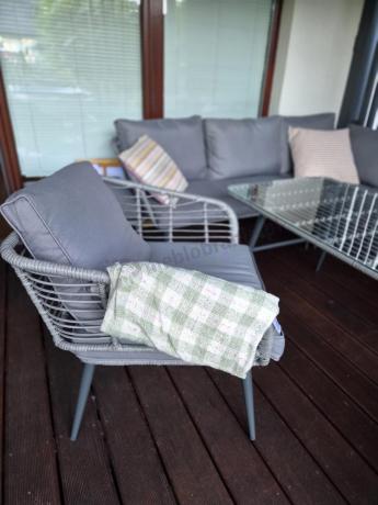Narożnik ogrodowy z plecionką rope Torgiano Corner XL - Grey