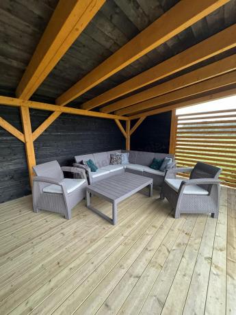 Narożnik ogrodowy z podnoszonym stołem Relly z dwoma fotelami cappuccino