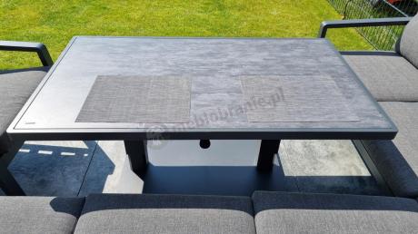 Narożnik ogrodowy z regulowanymi fotelami i podnoszonym stołem Tavaro Corner Plus Antracite