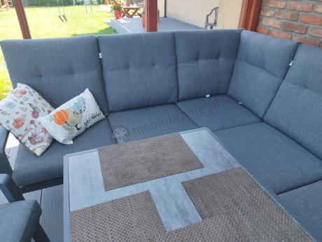 Narożnik ogrodowy z regulowanymi fotelami i podnoszonym stołem Tavaro Corner Plus Antracite