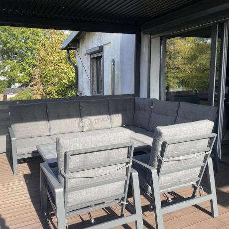 Narożnik ogrodowy z regulowanymi fotelami i podnoszonym stołem Tavaro Corner Plus Antracite