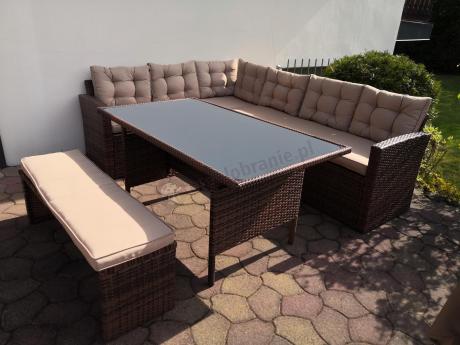 Elegancki komplet brązowy na taras