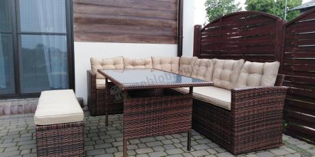 Elegancki komplet brązowy na taras