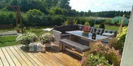 Jasnoszary narożnik ogrodowy technorattan