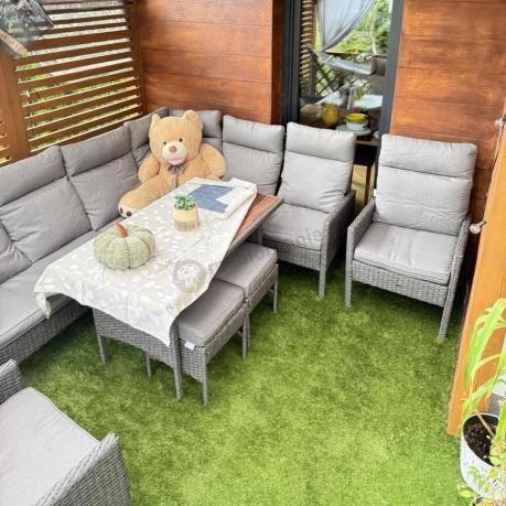Narożnik ogrodowy z wysokim stołem polywood i dwoma fotelami Lirata Corner – Anthracite