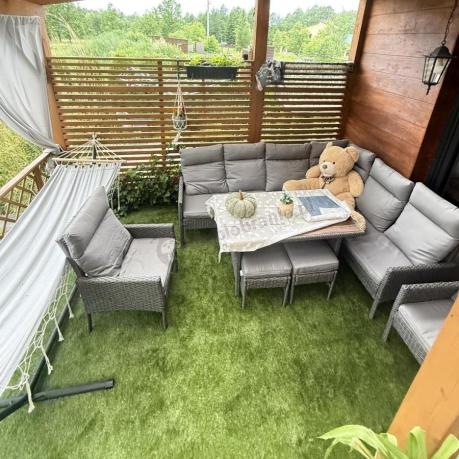 Narożnik ogrodowy z wysokim stołem polywood i dwoma fotelami Lirata Corner – Anthracite