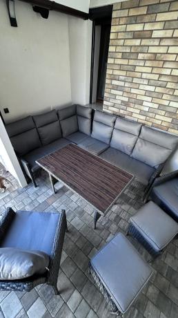 Narożnik ogrodowy z wysokim stołem polywood i dwoma fotelami Lirata Corner – Anthracite