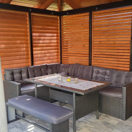 Narożnik tarasowy z technorattanu ciemnoszary