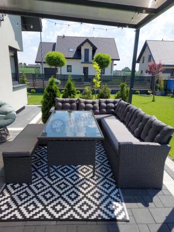 Narożnik tarasowy z technorattanu ciemnoszary