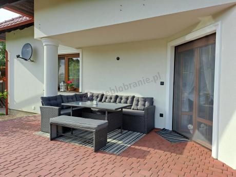 Narożnik tarasowy z technorattanu ciemnoszary