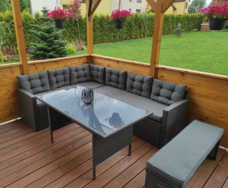 Narożnik tarasowy z technorattanu ciemnoszary