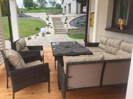Narożnik technorattan 10 miejsc ze stołem obiadowym Perata Corner Plus Brown