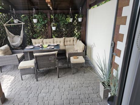 Narożnik technorattan 10 miejsc ze stołem obiadowym Perata Corner Plus Brown