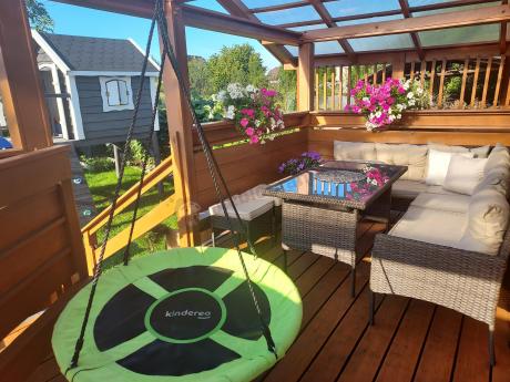 Narożnik technorattan 8 miejsc ze stołem obiadowym Perata Corner Brown