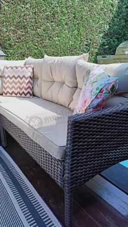 Narożnik technorattan 8 miejsc ze stołem obiadowym Perata Corner Brown